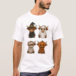 Camiseta Vaca das Terras Altas do Halloween Divertido Outon
