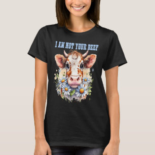Camiseta Vaca das Terras Altas Eu Não Sou Seu Bife Vegano
