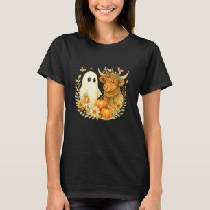 Camiseta Vaca das Terras Altas & Fantasma Patch de Abóbora