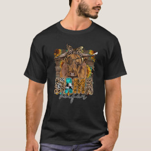 Camiseta Vaca das Terras Altas Mãe Floral Bezerrão Mamãe Ca