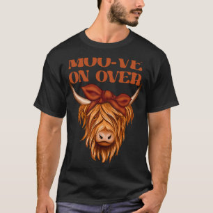Camiseta Vaca das Terras Altas Moo ve Por Cima