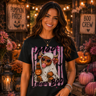 Camiseta Vaca das Terras Altas Ocidentais no Halloween