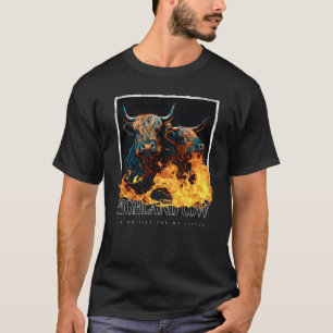Camiseta Vaca das Terras Altas Retrato de Gado Escocês 5