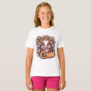 Camiseta Vaca-de-abóbora: Design de animal fresco e bonito