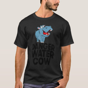 Camiseta Vaca de água perigosa Mulheres Hipopótamo Festa