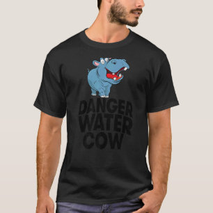 Camiseta Vaca de Água Perigosa Mulheres Hipopótamo Festa