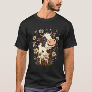 Camiseta Vaca De Bebê Bela Em Crianças De Bovinos E Criança