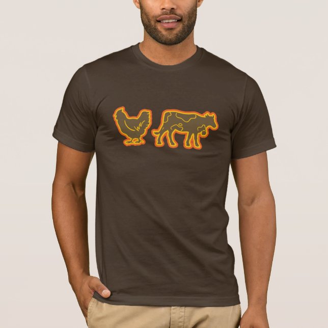 Camiseta Vaca de Brown da galinha de Brown (Frente)