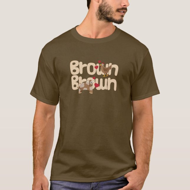 Camiseta Vaca de Brown da galinha de Brown (Frente)