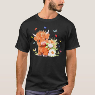 Camiseta Vaca De Cachorro De Bebê Cinto Com Flores, Vitelo 