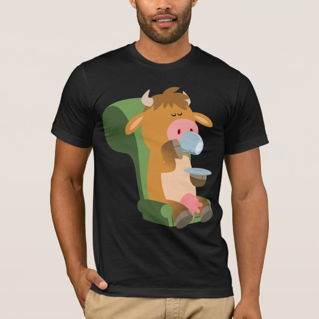 Camiseta Vaca de Cartoon Bonita e T-Shirt Bonita (Frente)
