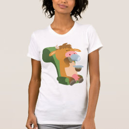 Camiseta Vaca de Cartoon Bonita e T-Shirt Bonita Cuppa