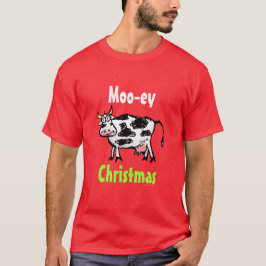 Camiseta Vaca de Cartoon de Natal Moo-ey