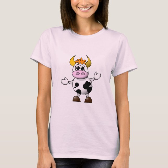 Camiseta Vaca de Cartoon Encantada (Frente)