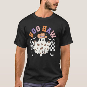 Camiseta Vaca de Cowboy Assustador Boo Haw Fantasma Engraça