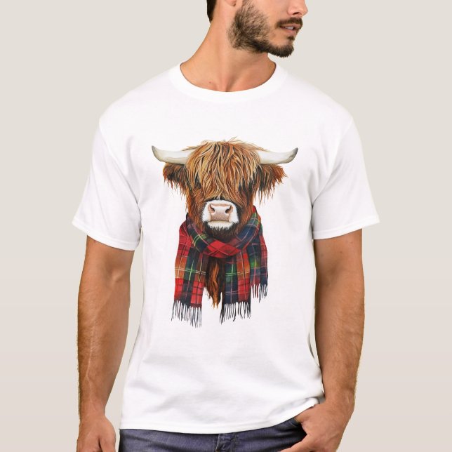 Camiseta Vaca de Cúpula Vestindo Fazenda de Búfalo Xadrez (Frente)
