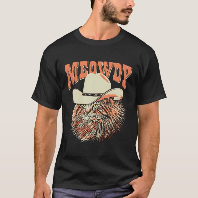 Camiseta Vaca De Gato De Música Do País Meowdy (Frente)