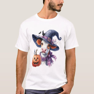 Camiseta Vaca de Halloween com Outono