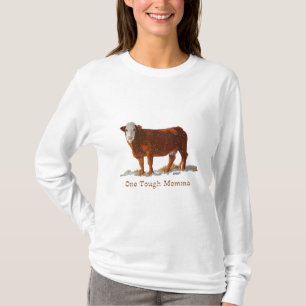 Camiseta Vaca de Hereford: Um Momma resistente: Dia das