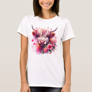 Camiseta Vaca de Highland dia de os namorados