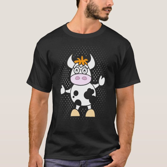 Camiseta Vaca de história em quadrinhos fofa (Frente)
