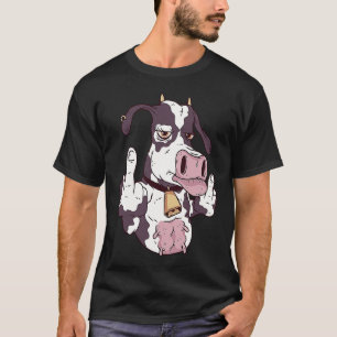 Camiseta Vaca de Impressão Traseira Fazenda Quintal Agricul