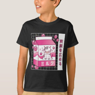 Camiseta Vaca-de-leite de morango japonesa
