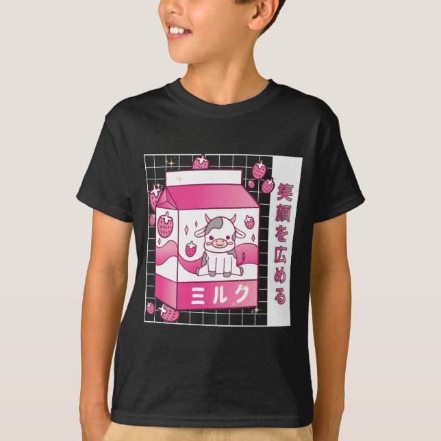 Camiseta Vaca-de-leite de morango japonesa (Frente)