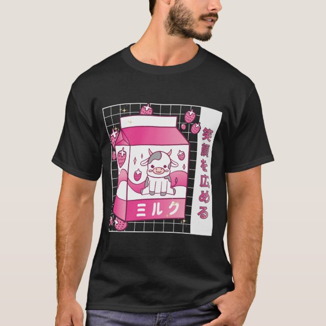 Camiseta Vaca-de-leite de morango japonesa (Frente)