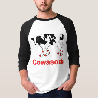 Camiseta Vaca de leite nas meias - vaca de Cowasocki um