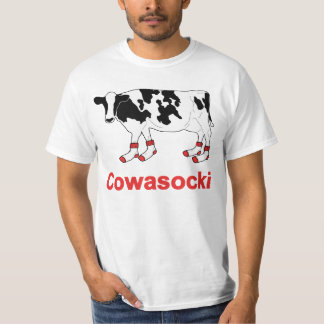 Camiseta Vaca de leite nas meias - vaca de Cowasocki um