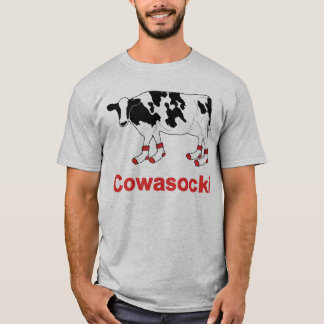 Camiseta Vaca de leite nas meias - vaca de Cowasocki um