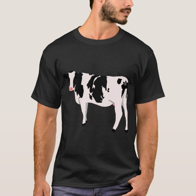 Camiseta Vaca De Leite Preta E Branca (Frente)