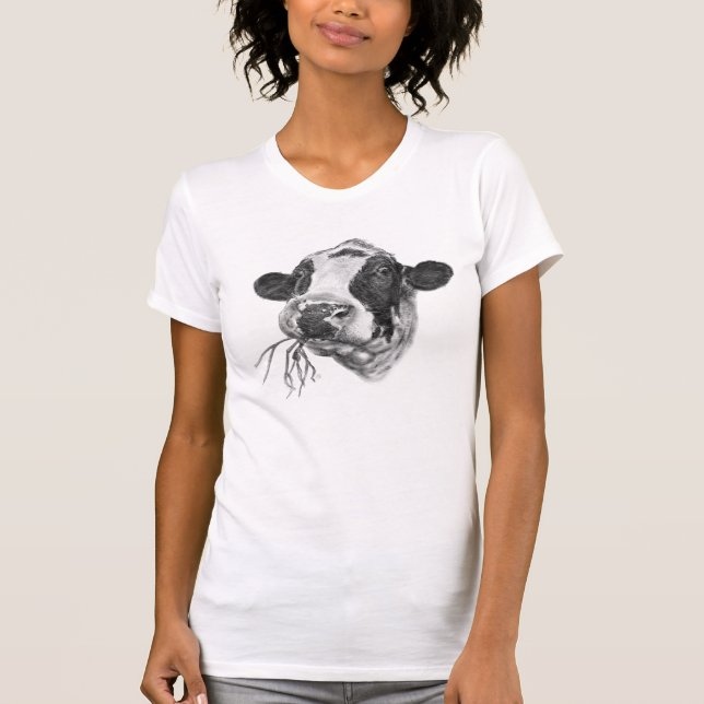 Camiseta Vaca de leiteria feliz do frisão de Holstein (Frente)