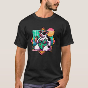 Camiseta Vaca De Maiô Com Bebida Vibração De Verão Para Pra