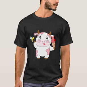 Camiseta Vaca De Morango Com Sorvete E Abelha Para E