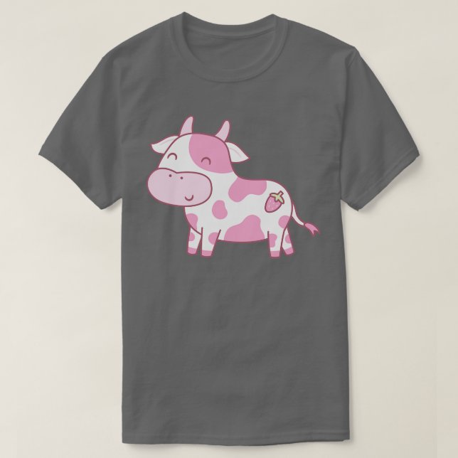 Camiseta Vaca de Morango Feliz e Bonita (Frente do Design)