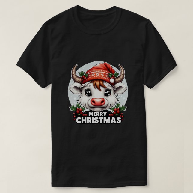Camiseta vaca de natal (Frente do Design)