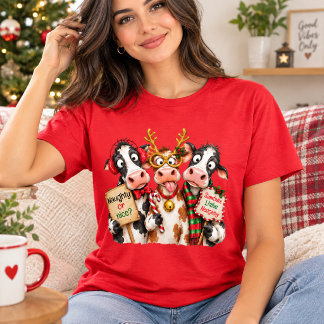 Camiseta Vaca de Natal Engraçada