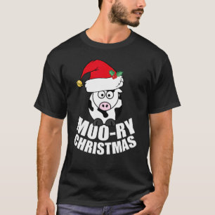 Camiseta Vaca de Natal engraçada Moo trocadilho Natal feliz