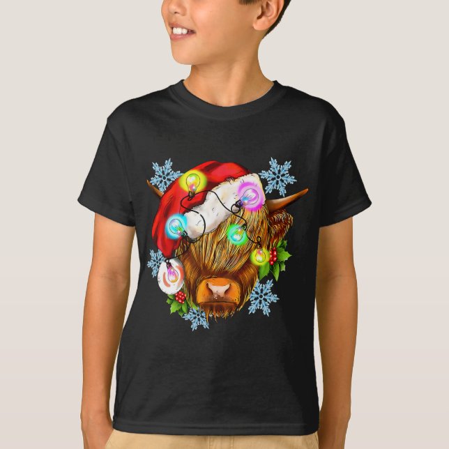 Camiseta Vaca de Natal Engraçada, Vaca de Natal Ocidental (Frente)