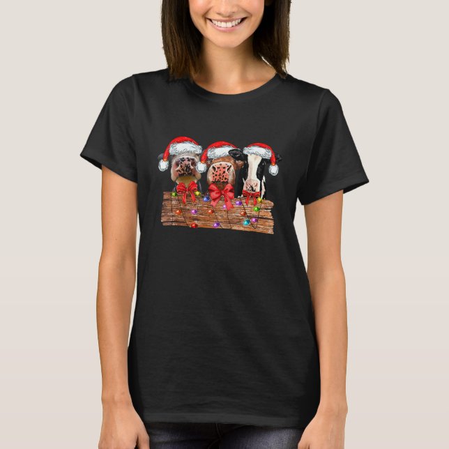 Camiseta Vaca de Natal Highland Mooey Natal (Frente)