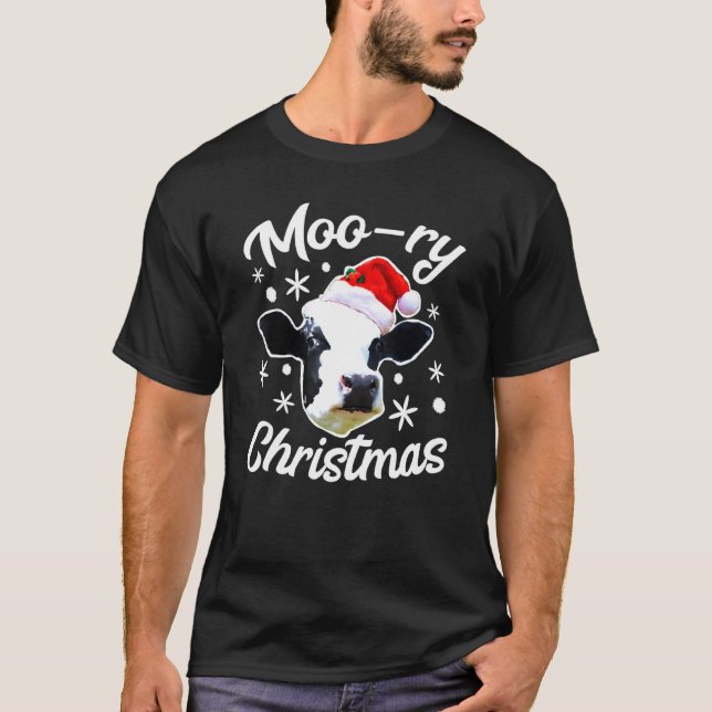 Camiseta Vaca de Natal Moo Ry Feriado (Frente)