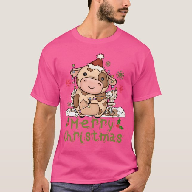 Camiseta Vaca de Natal, Vaca Fria, Feliz Natal (Frente)