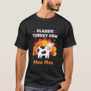 Camiseta Vaca de Peru Turquia Moo Moo Dia de Ação de Graças