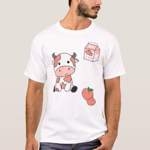 Camiseta Vaca De Pêssego Kawaii, Vacas De Pêssego Japonesas