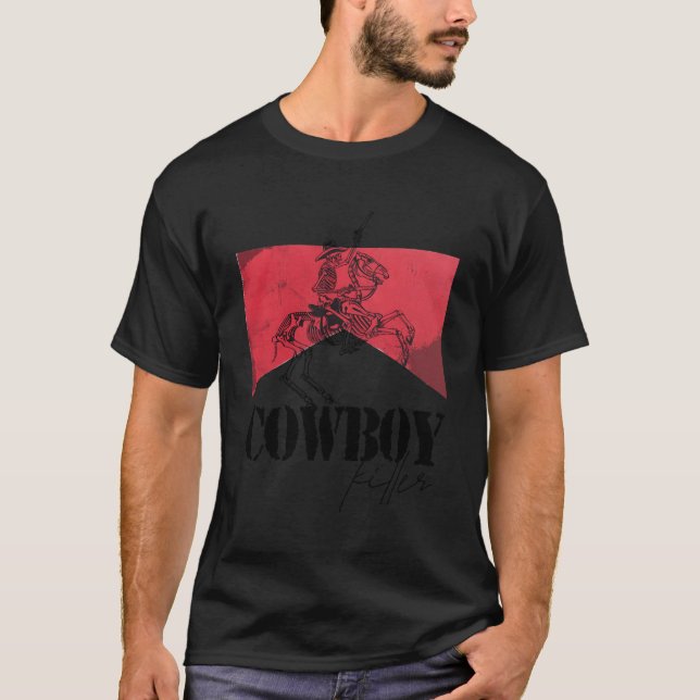 Camiseta Vaca De Skeleton Er Howdy País Ocidental (Frente)