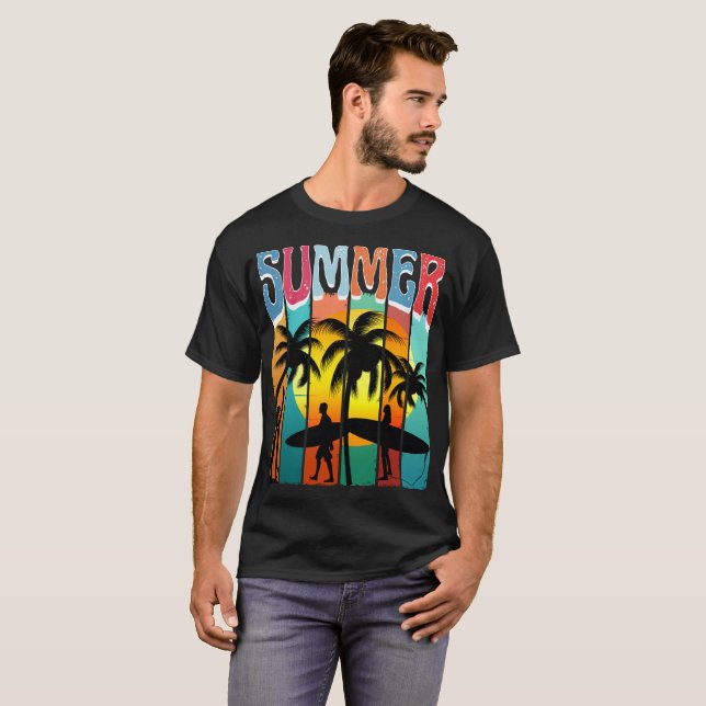 CAMISETA VACA DE SOBREFERÊNCIA DE SUPERFÍCIE DA BEACH OCEAN (Frente Completa)