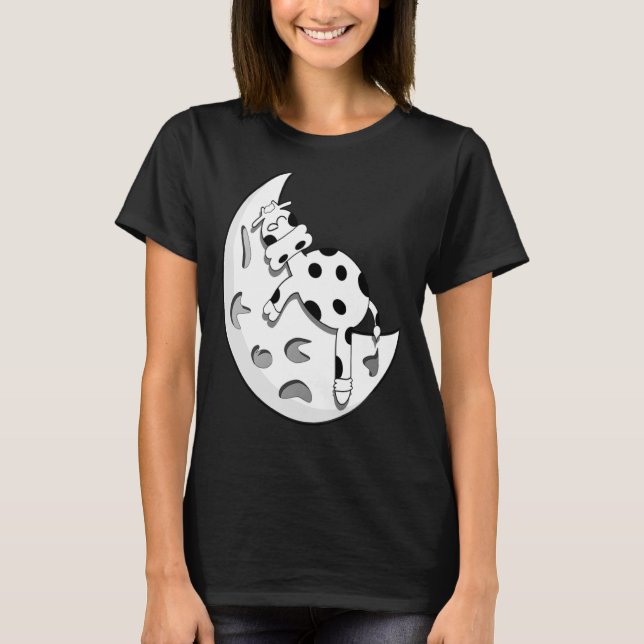 CAMISETA VACA DE VACA DE LUA DORMINDO SONO MASSA VACA ANIMA (Frente)