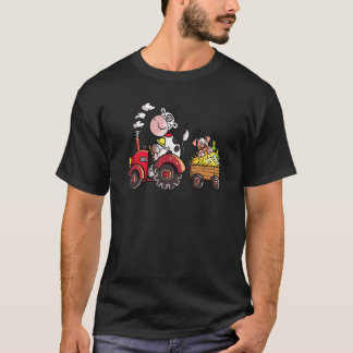 Camiseta Vaca Dirigindo Trator I Trator Agrícola Animais de